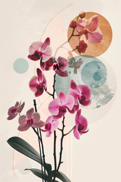 Orchidee mit Kreisen Poster
