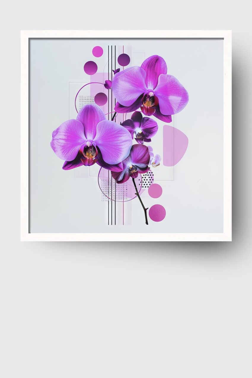 Grafik Poster Orchidee lila floral modern