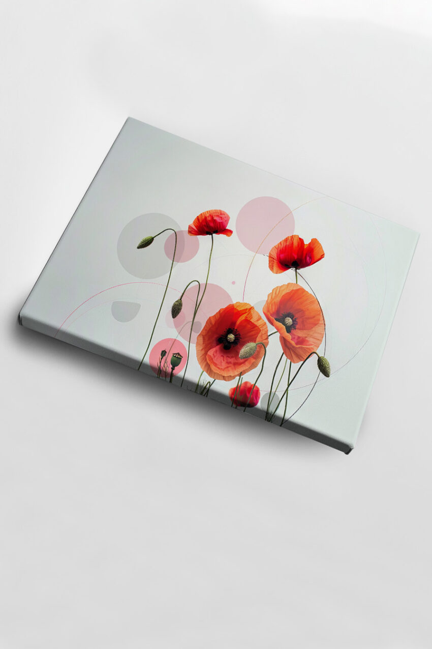 Grafik Poster Mohnblumen rot minimalistisch