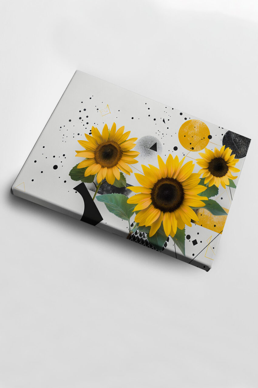 Illustration Poster Sonnenblumen gelb minimalistisch