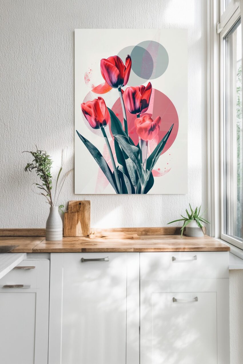 Fotografie Poster Tulpen rot minimalistisch