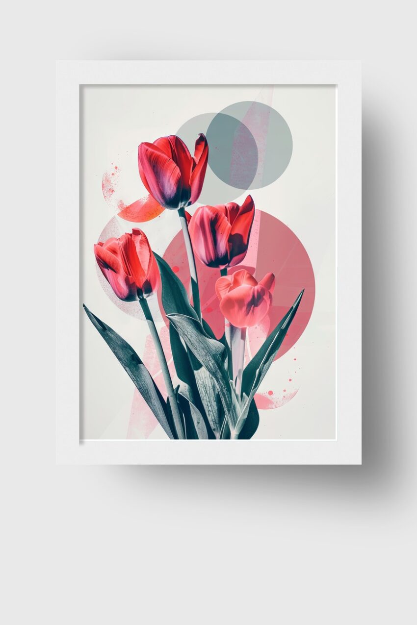 Fotografie Poster Tulpen rot minimalistisch