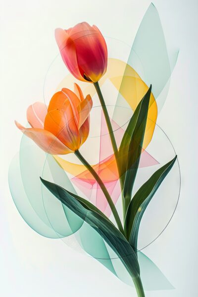 Tulpen abstrakt Gerahmt