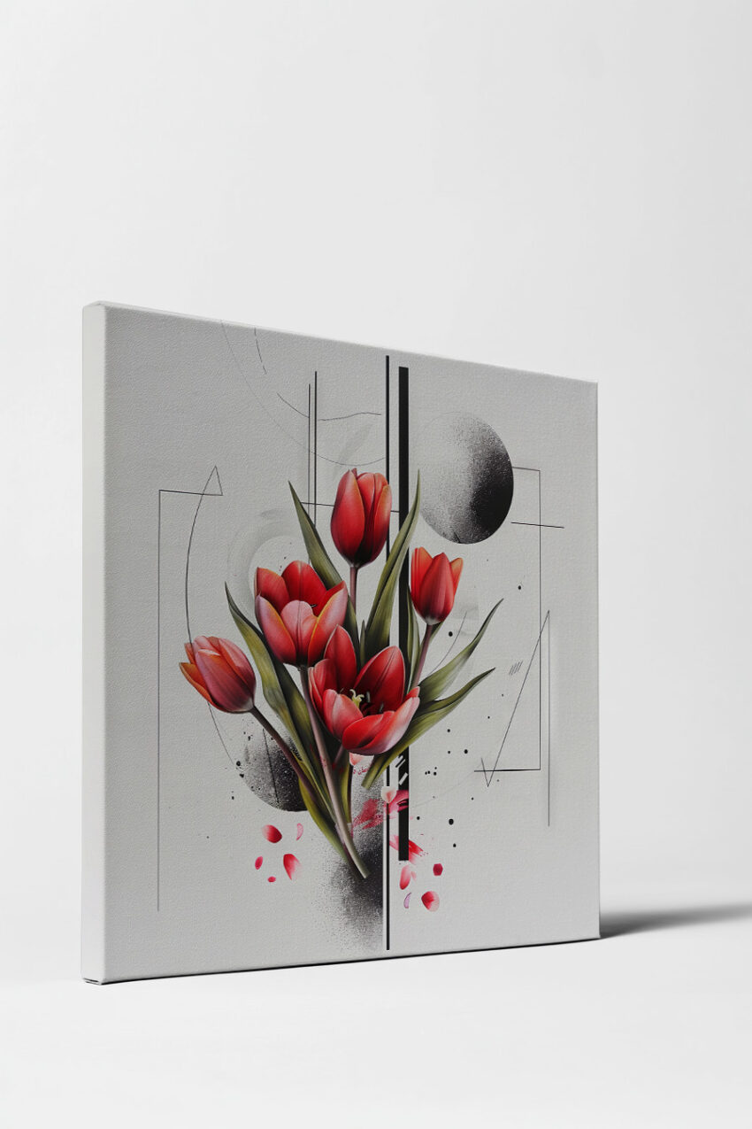 Digitale Kunst Poster Tulpen rot minimalistisch