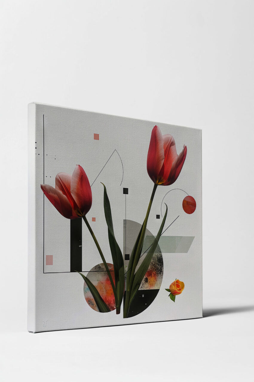 Grafik Poster Tulpe abstrakt rot grün