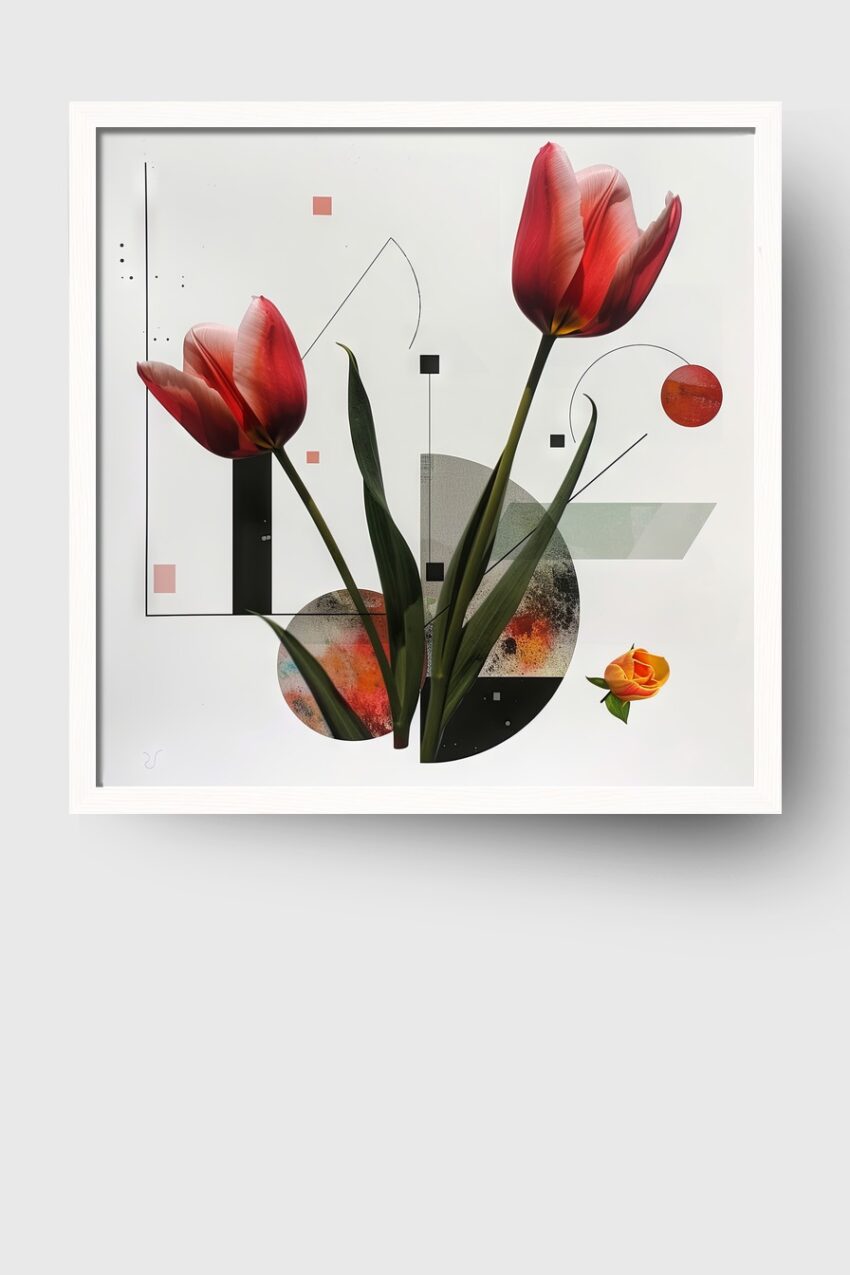 Grafik Poster Tulpe abstrakt rot grün