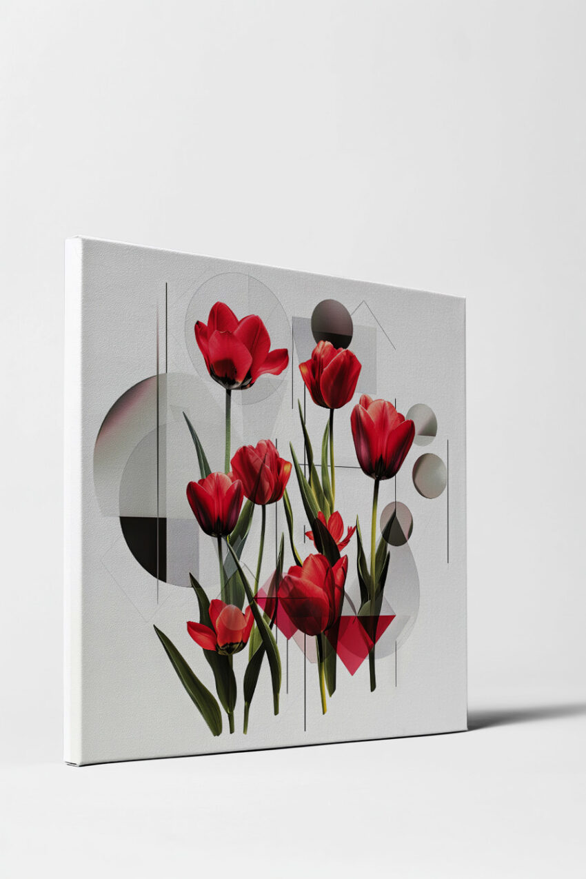 Grafik Poster Tulpen rot minimalistisch botanisch