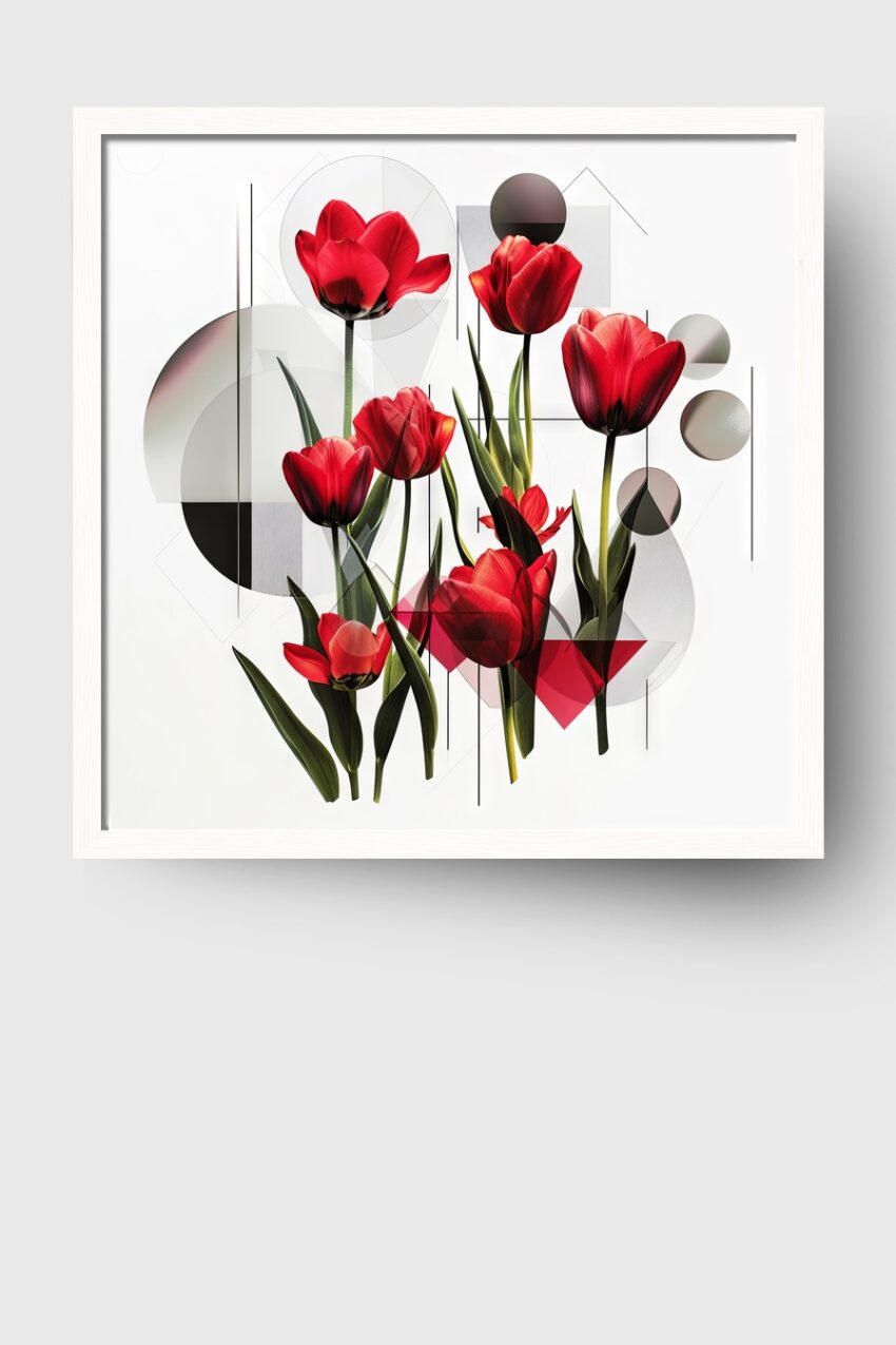Grafik Poster Tulpen rot minimalistisch botanisch