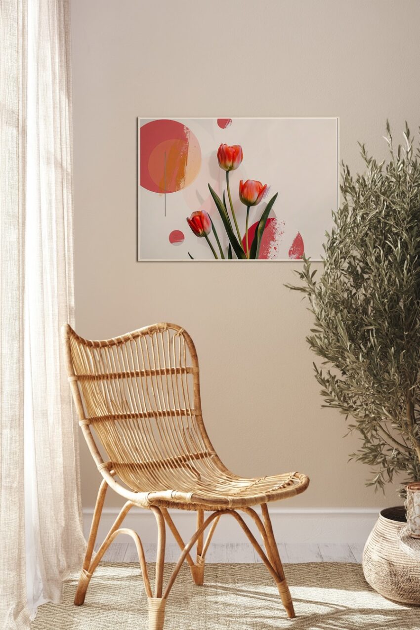 Fotografie Poster Tulpen rot minimalistisch