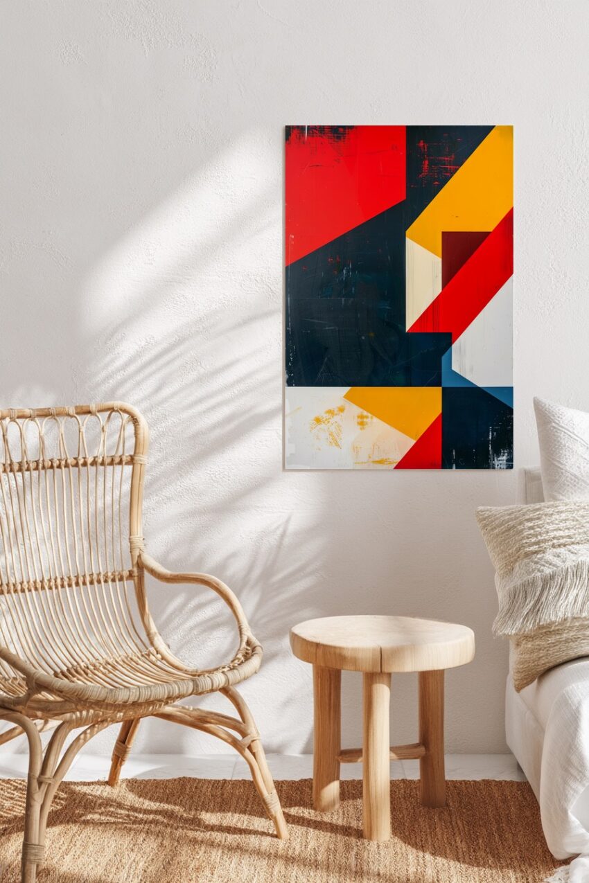 Grafikdesign Poster Abstrakte Formen rot gelb blau