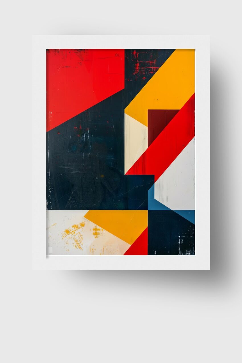 Grafikdesign Poster Abstrakte Formen rot gelb blau