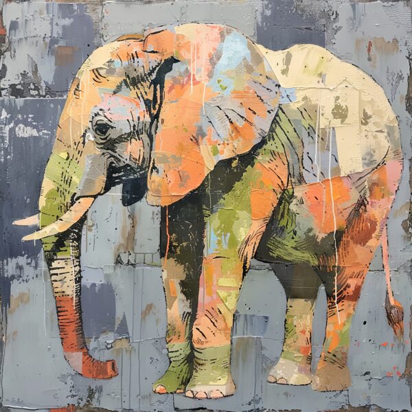 Elefant bunt Leinwandbild