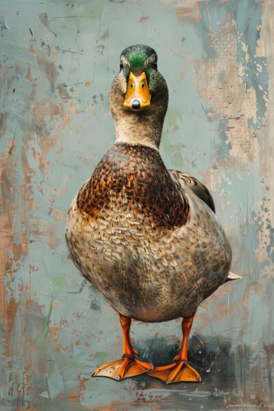 Ente frontal Gerahmt