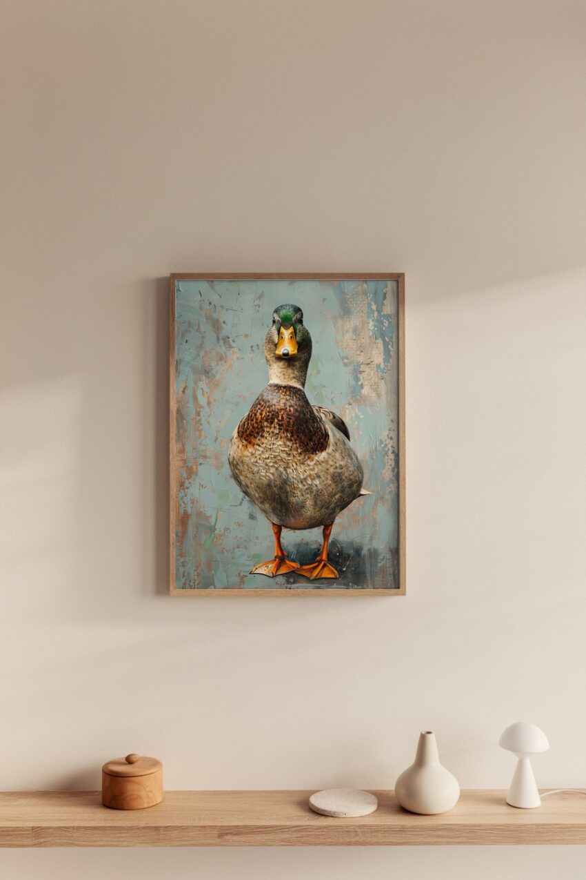 Fotografie Poster Ente frontal natur braun orange
