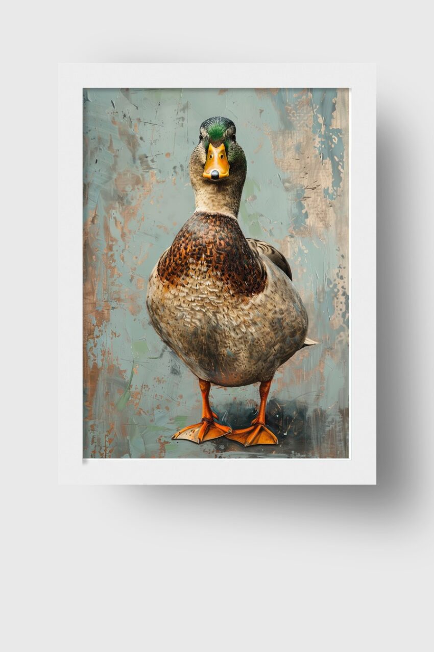 Fotografie Poster Ente frontal natur braun orange