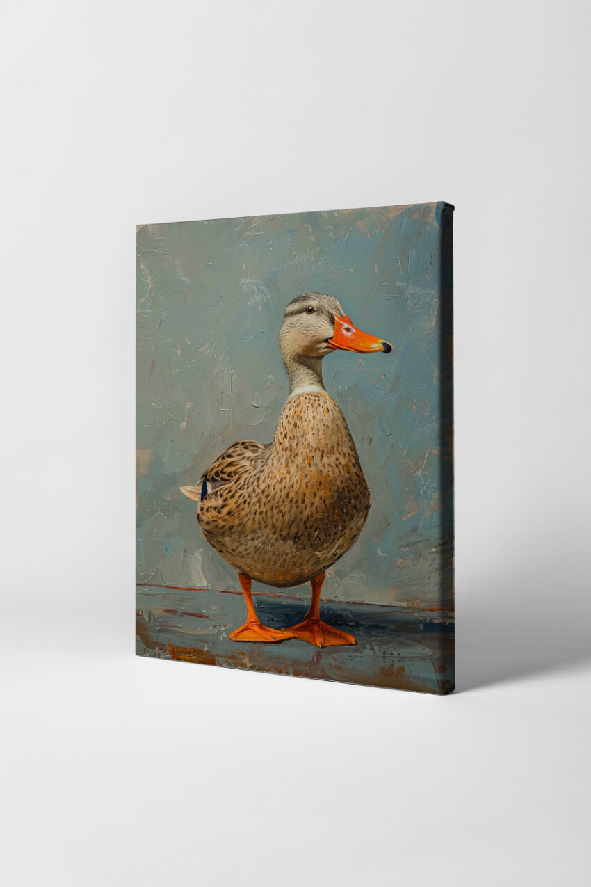 Fotografie Poster Stockente stehend naturgetreu orange braun