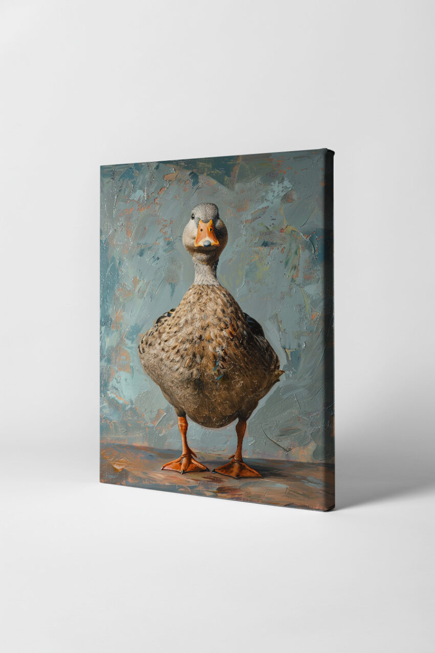 Fotografie Poster Stockente frontal naturnah braun grau