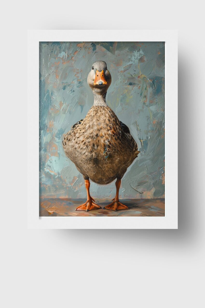 Fotografie Poster Stockente frontal naturnah braun grau