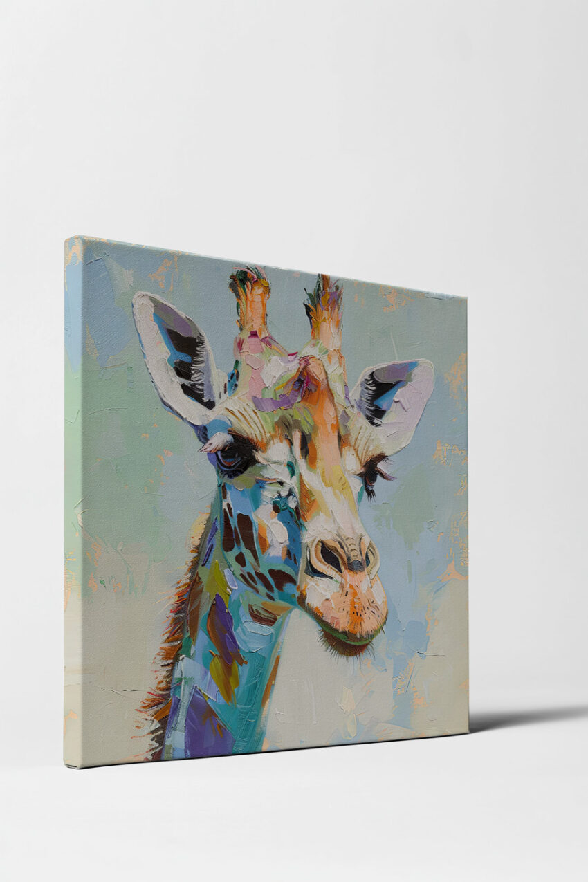 Illustration Poster Giraffe bunt farbig