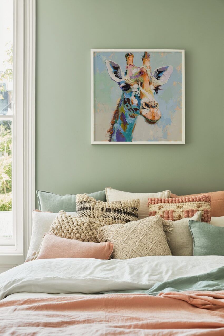 Illustration Poster Giraffe bunt farbig