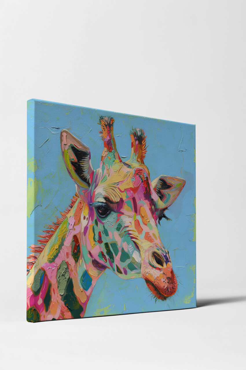 Digitale Kunst Poster Giraffe farbig bunt