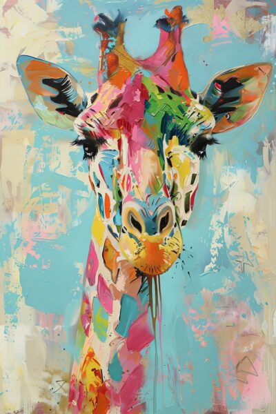 Giraffenkopf farbig Poster