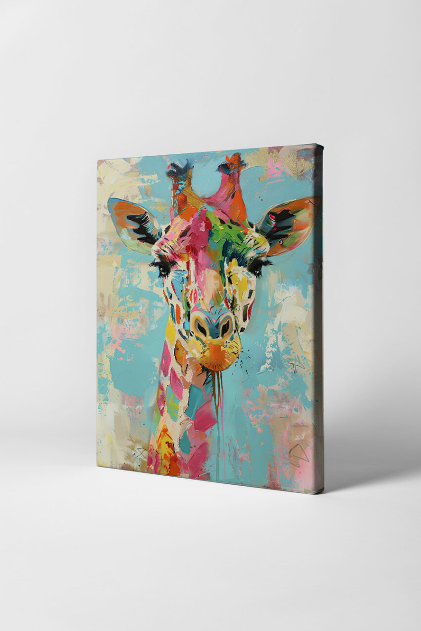 Digitale Kunst Poster Giraffe bunt farbenfroh