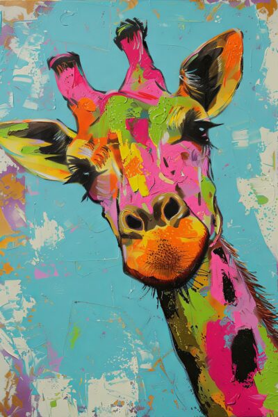 Giraffenkopf farbig Poster