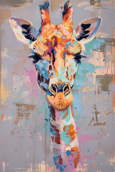 Giraffe abstrakt Leinwandbild