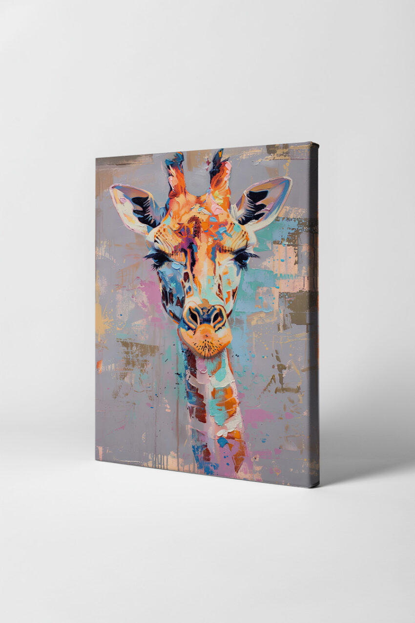 Digitale Kunst Poster Giraffe bunt farbig abstrakt