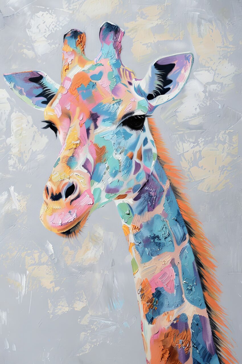 Grafik Poster Giraffe bunt abstrakt farbenfroh