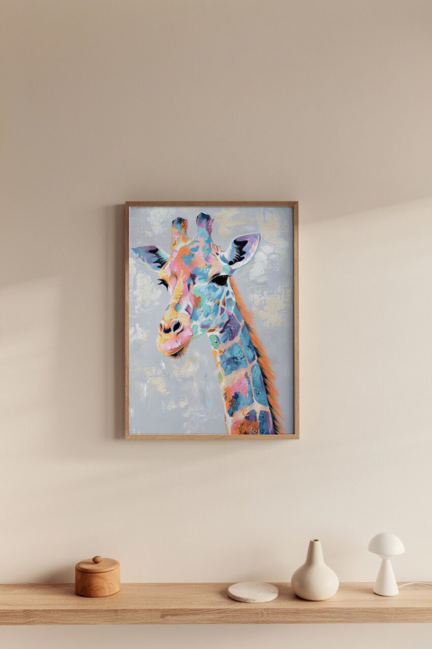 Grafik Poster Giraffe bunt abstrakt farbenfroh