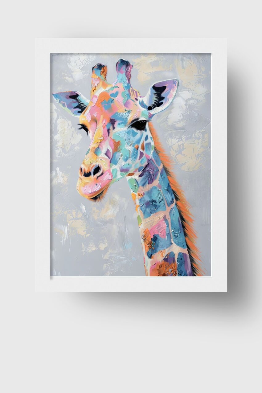 Grafik Poster Giraffe bunt abstrakt farbenfroh