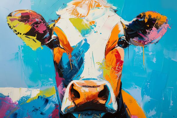 Kuh bunt Leinwandbild