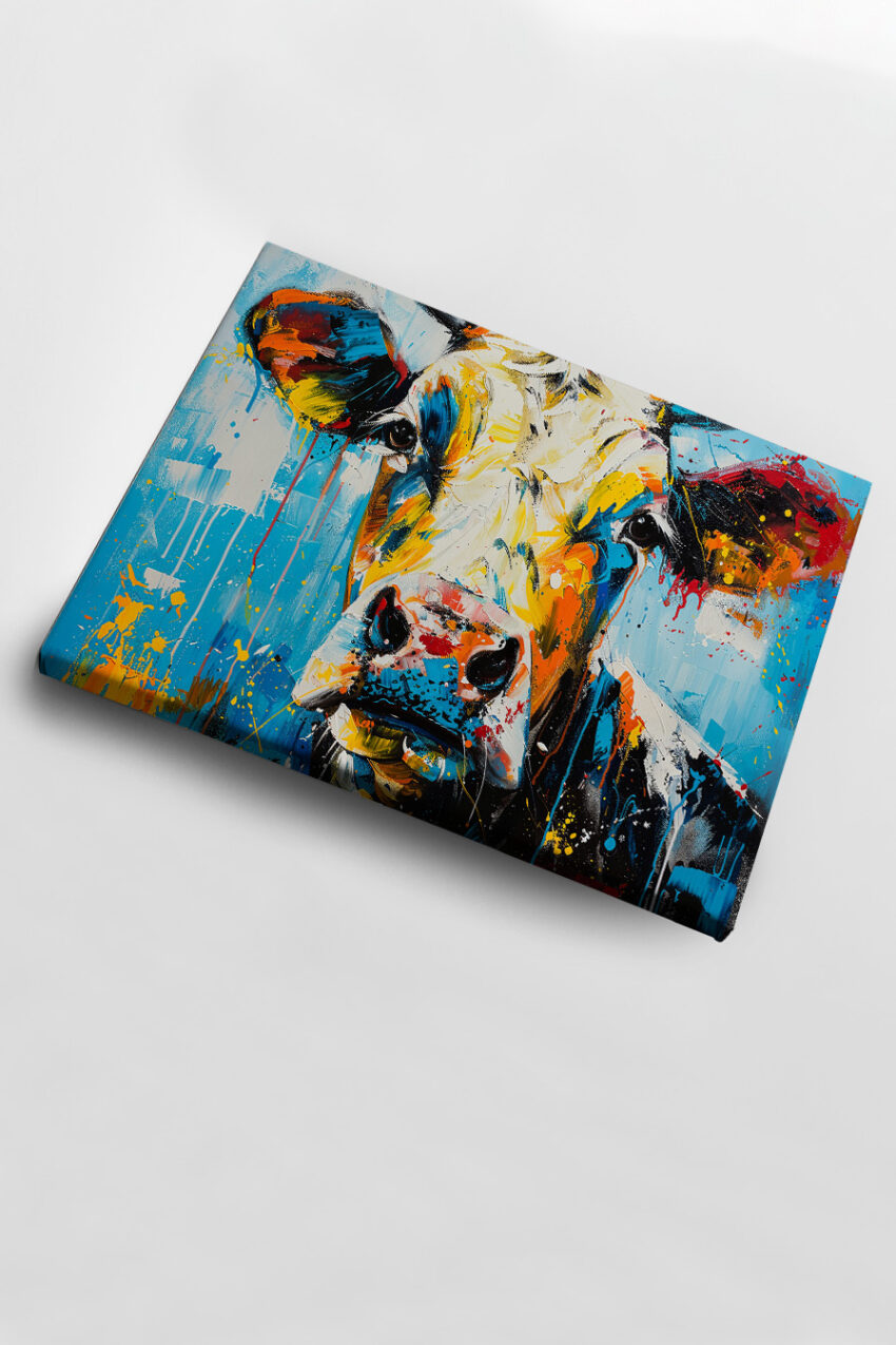 Grafik Poster Kuh bunt farbig abstrakt