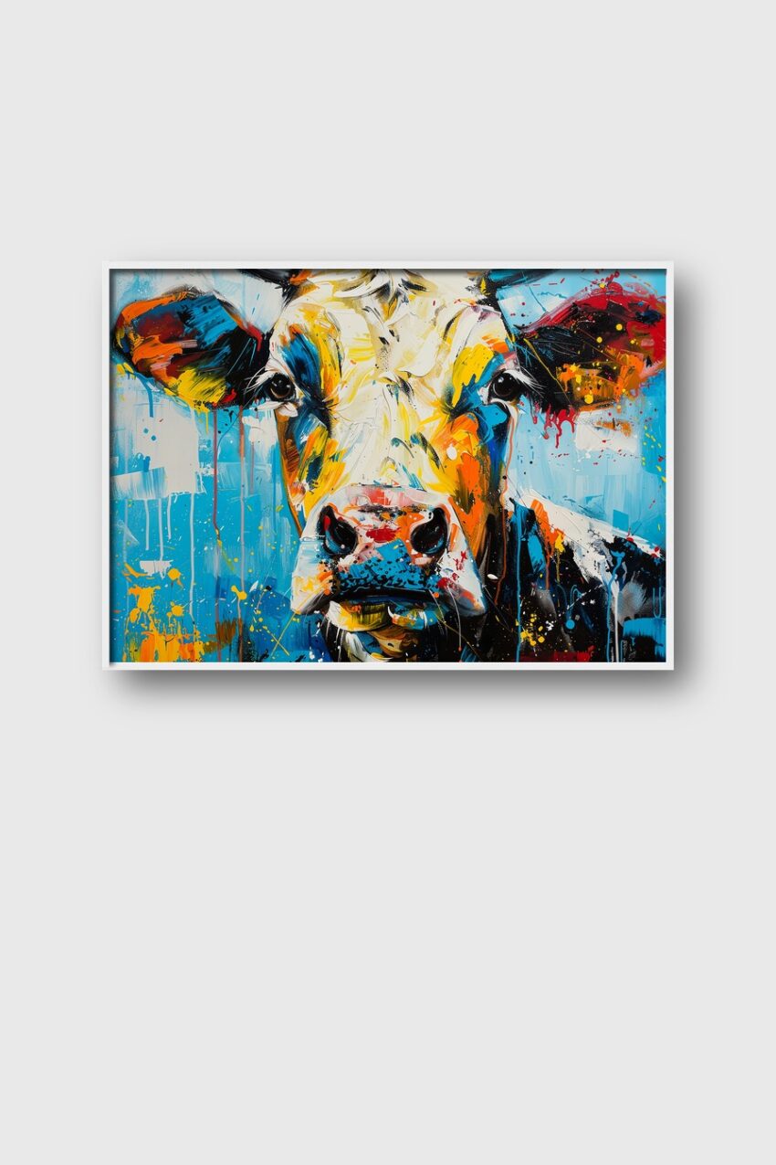 Grafik Poster Kuh bunt farbig abstrakt