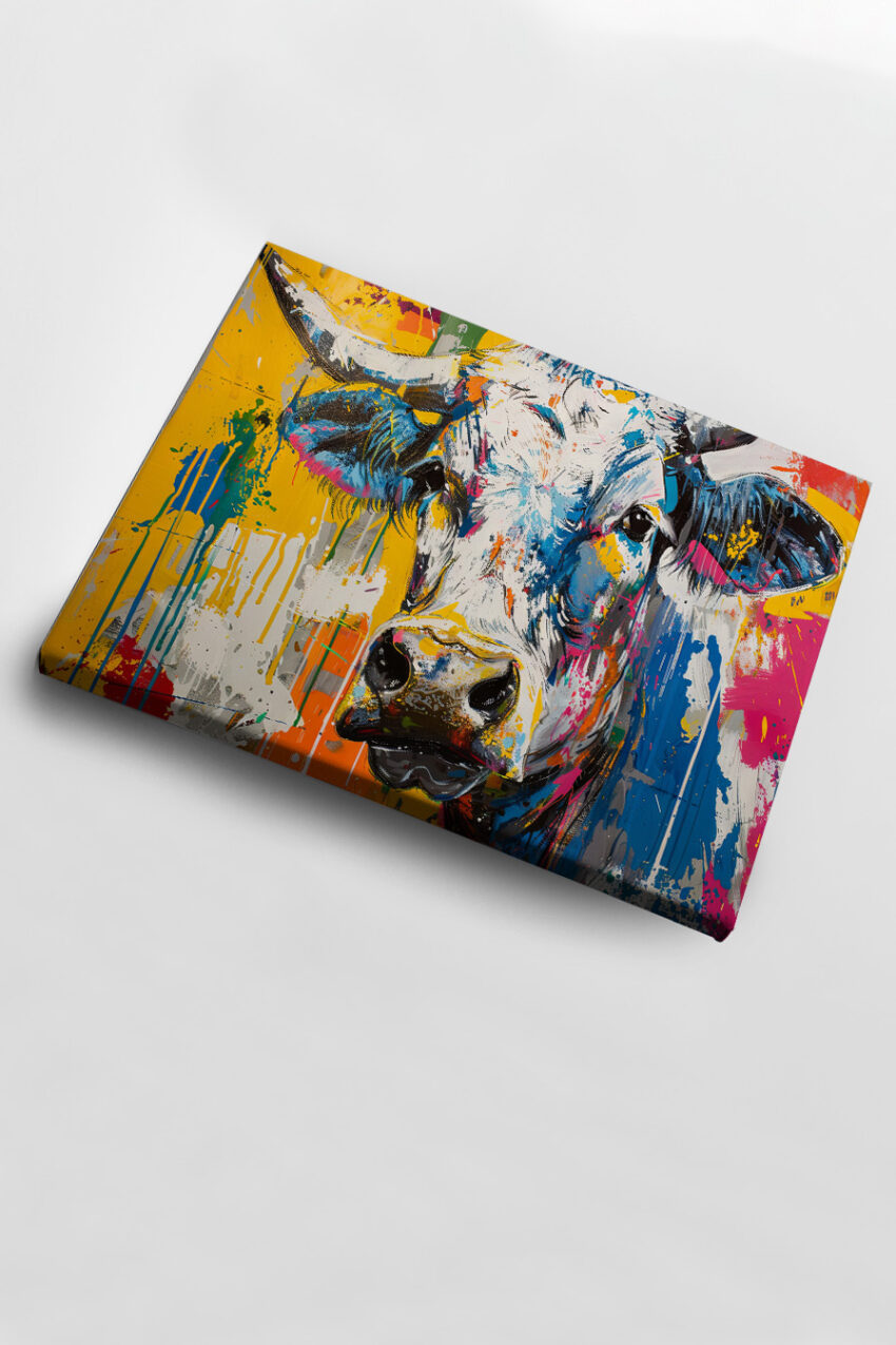 Grafik Poster Kuh farbig bunt