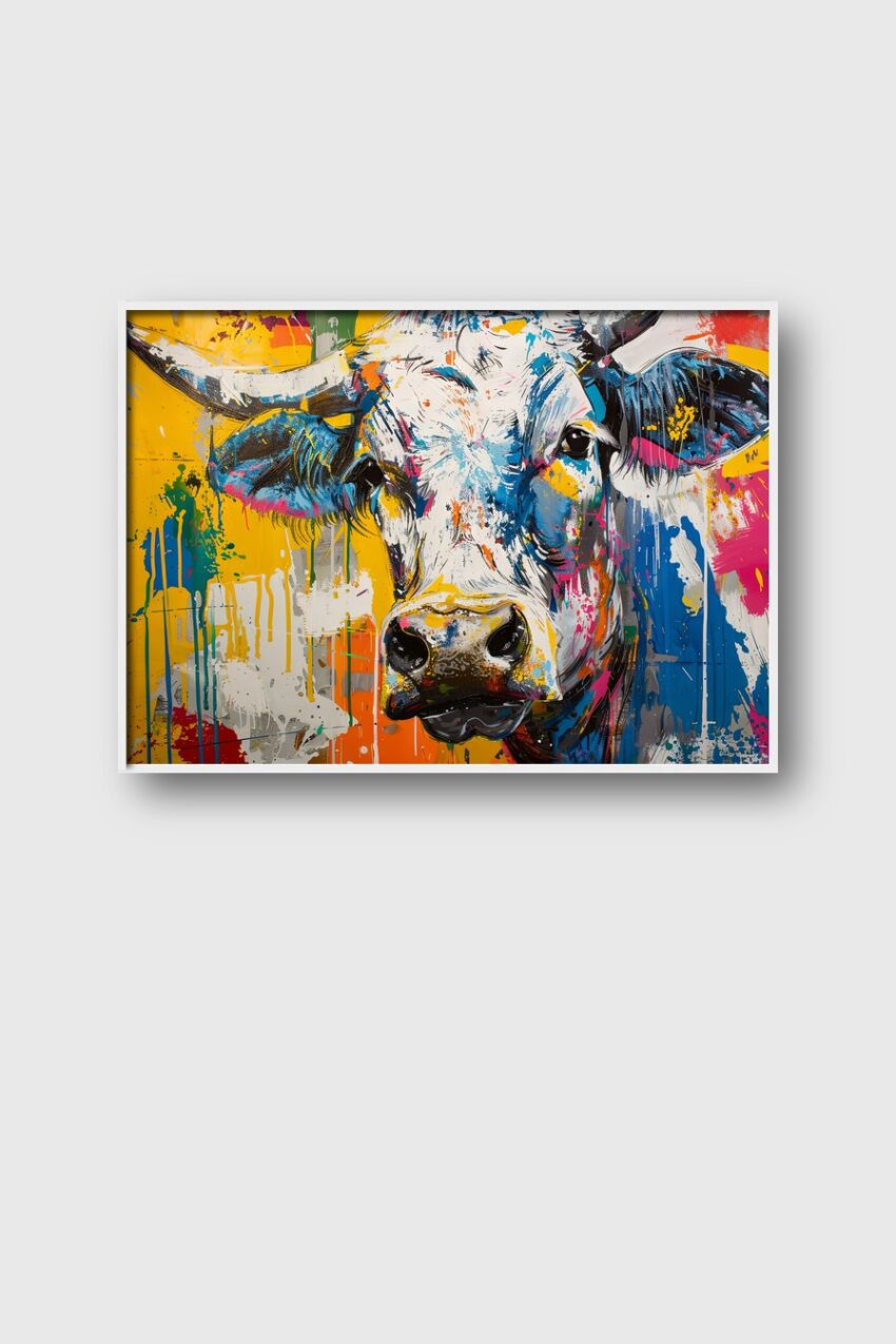 Grafik Poster Kuh farbig bunt