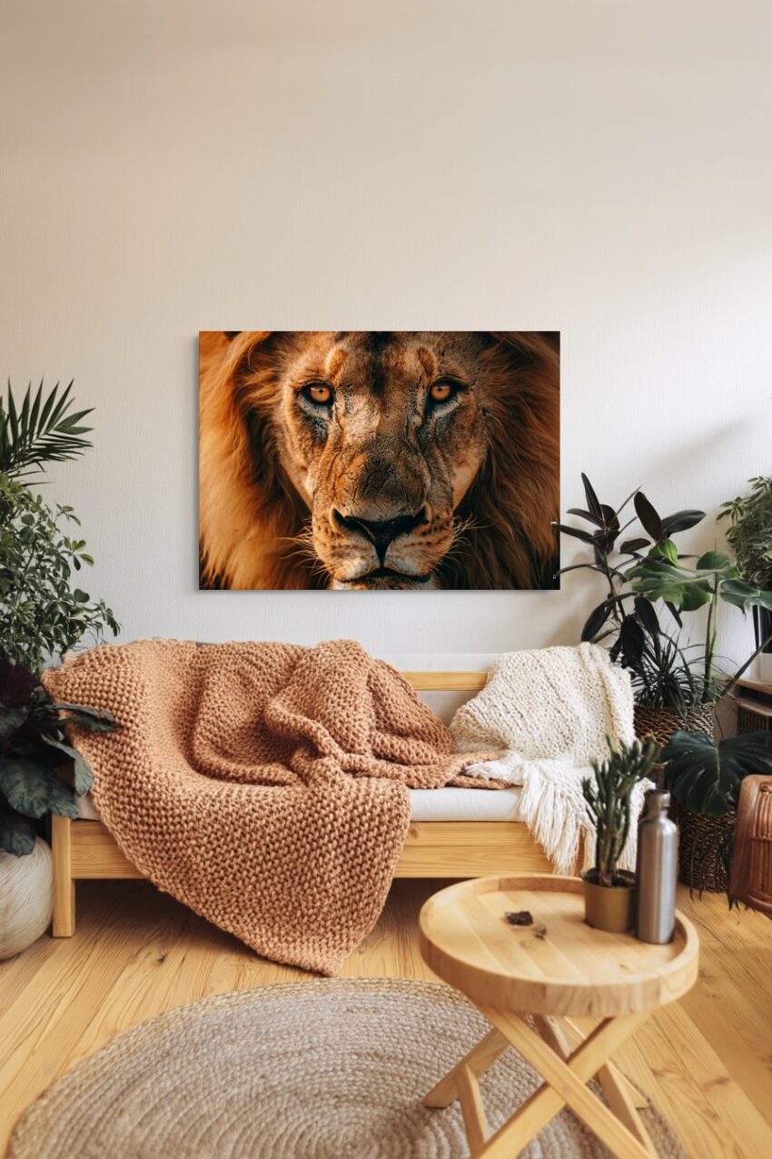 Fotografie Poster Löwe Portrait braun intensiv