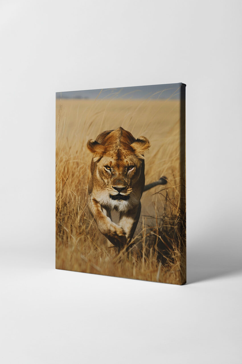 Fotografie Poster Löwin frontal braun natürlich