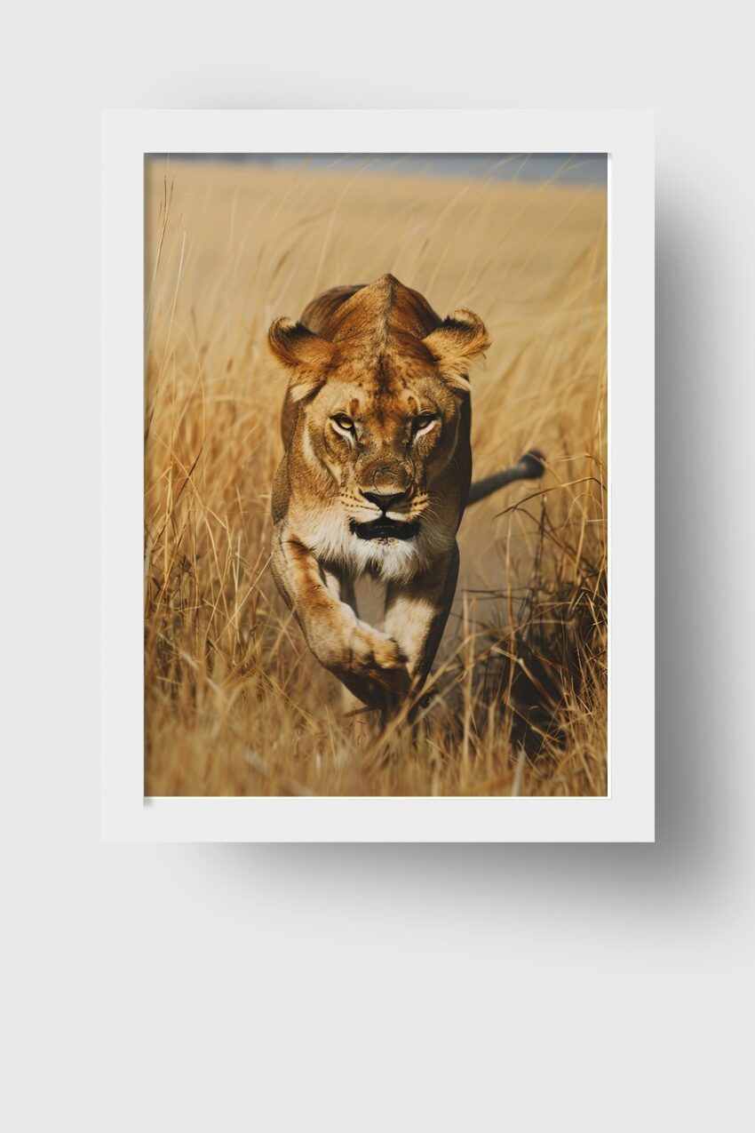 Fotografie Poster Löwin frontal braun natürlich