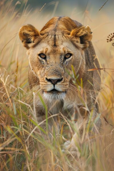 Löwin Nahaufnahme Leinwandbild