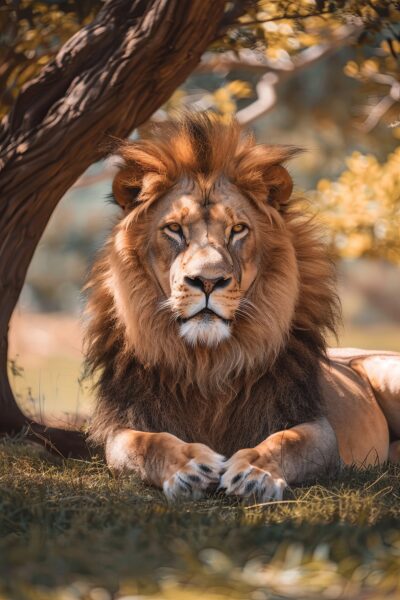 Löwe liegend Poster