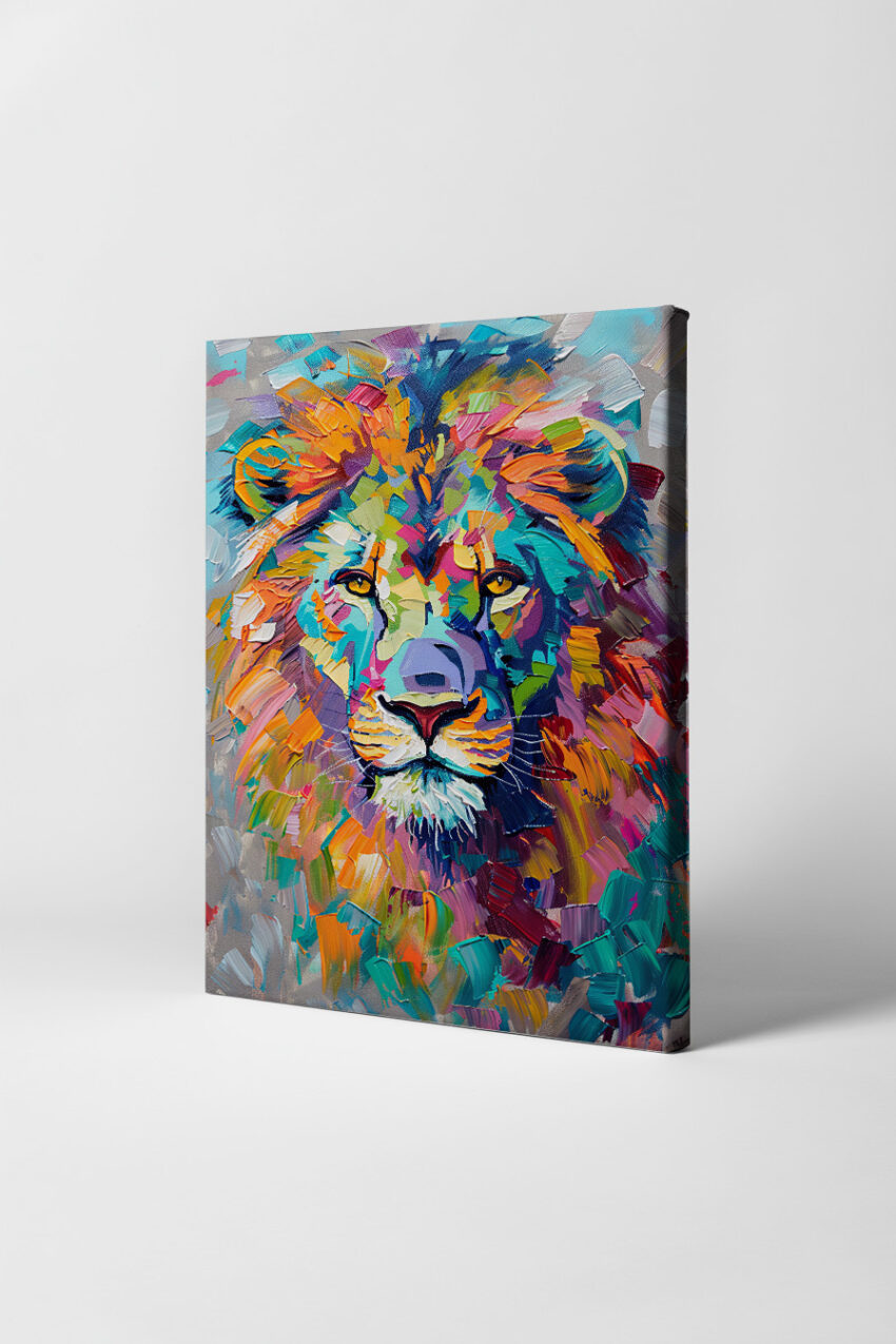 Digitale Kunst Poster Löwe farbig bunt