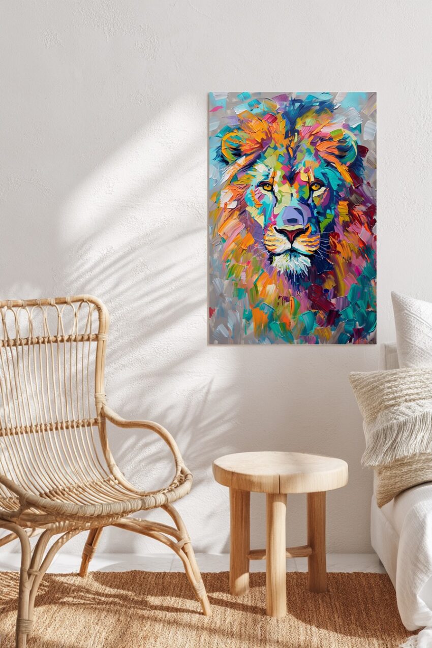 Digitale Kunst Poster Löwe farbig bunt