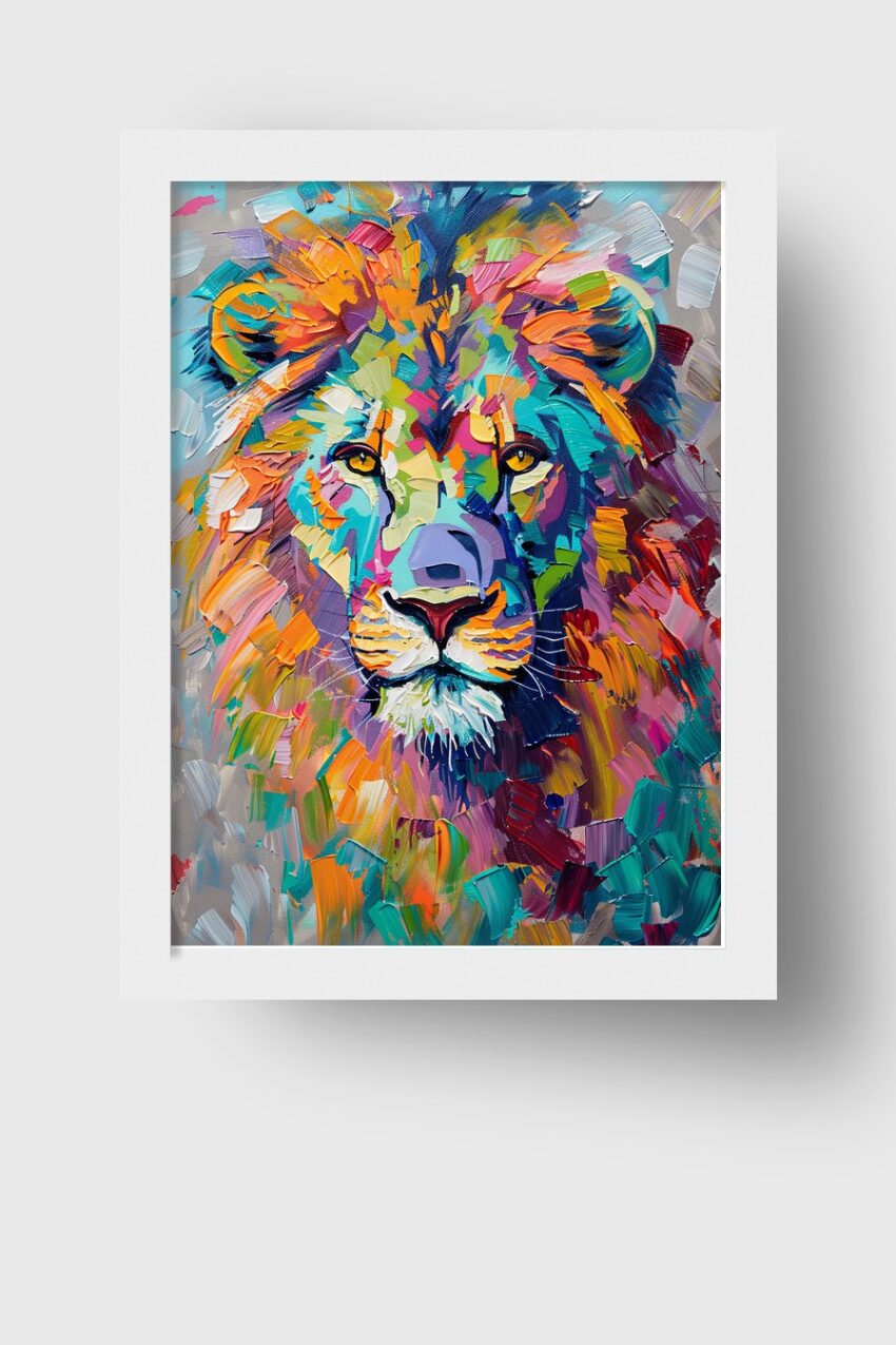 Digitale Kunst Poster Löwe farbig bunt