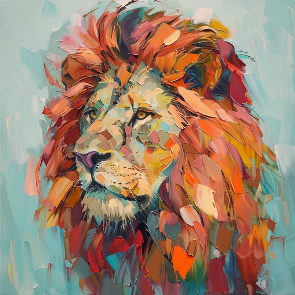 Löwe abstrakt Leinwandbild