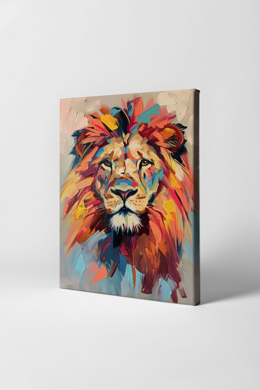 Grafik Poster Löwenkopf farbig bunt