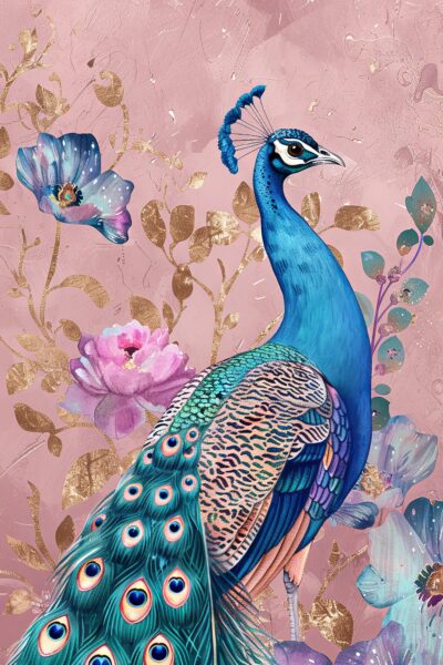 Pfau blau Poster