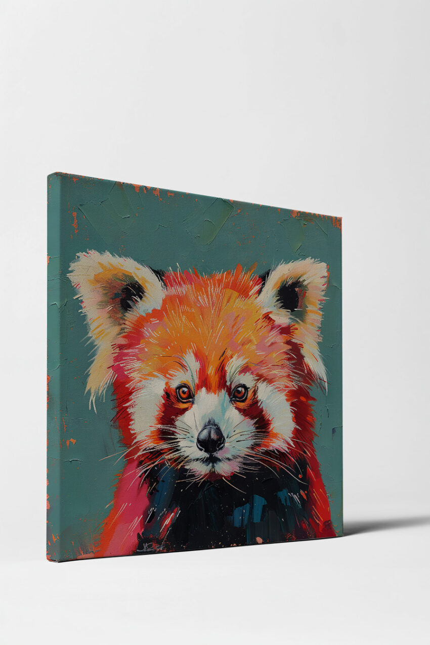 Illustration Poster Roter Panda farbig orange rot